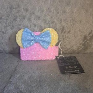 NWT Loungefly Disney Minnie Mouse Pastel Sequin Cardholder